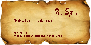 Nekola Szabina névjegykártya